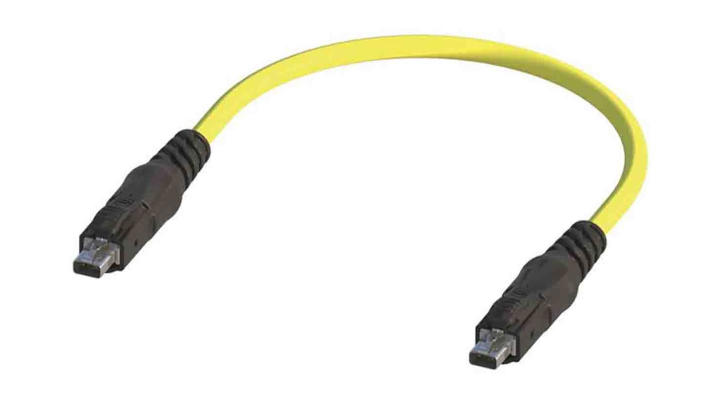 Cable Ethernet Cat6a STP HARTING de color Amarillo, long. 10m, funda de Poliuretano (PUR), Pirorretardante