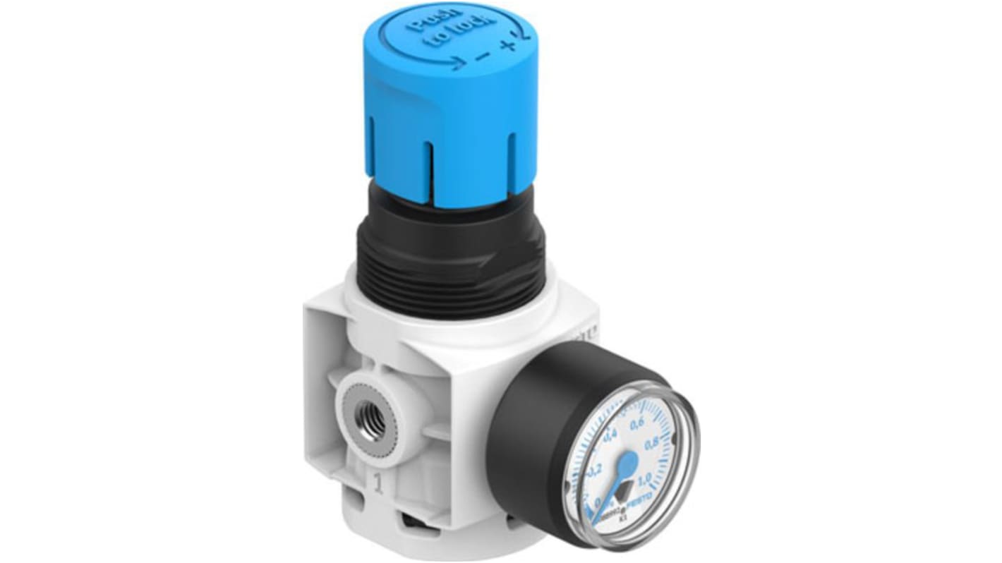 Festo M5 Pneumatic Regulator - 0.5bar to 7bar, 10bar max. input, 8086636