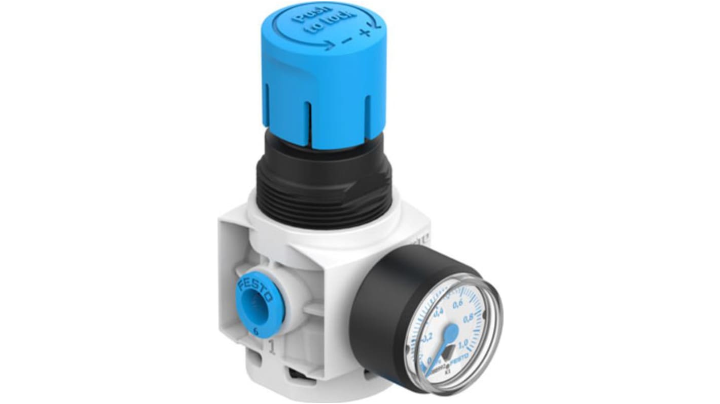 Festo Pneumatic Regulator - 0.5bar to 7bar, 8bar max. input, 8086639