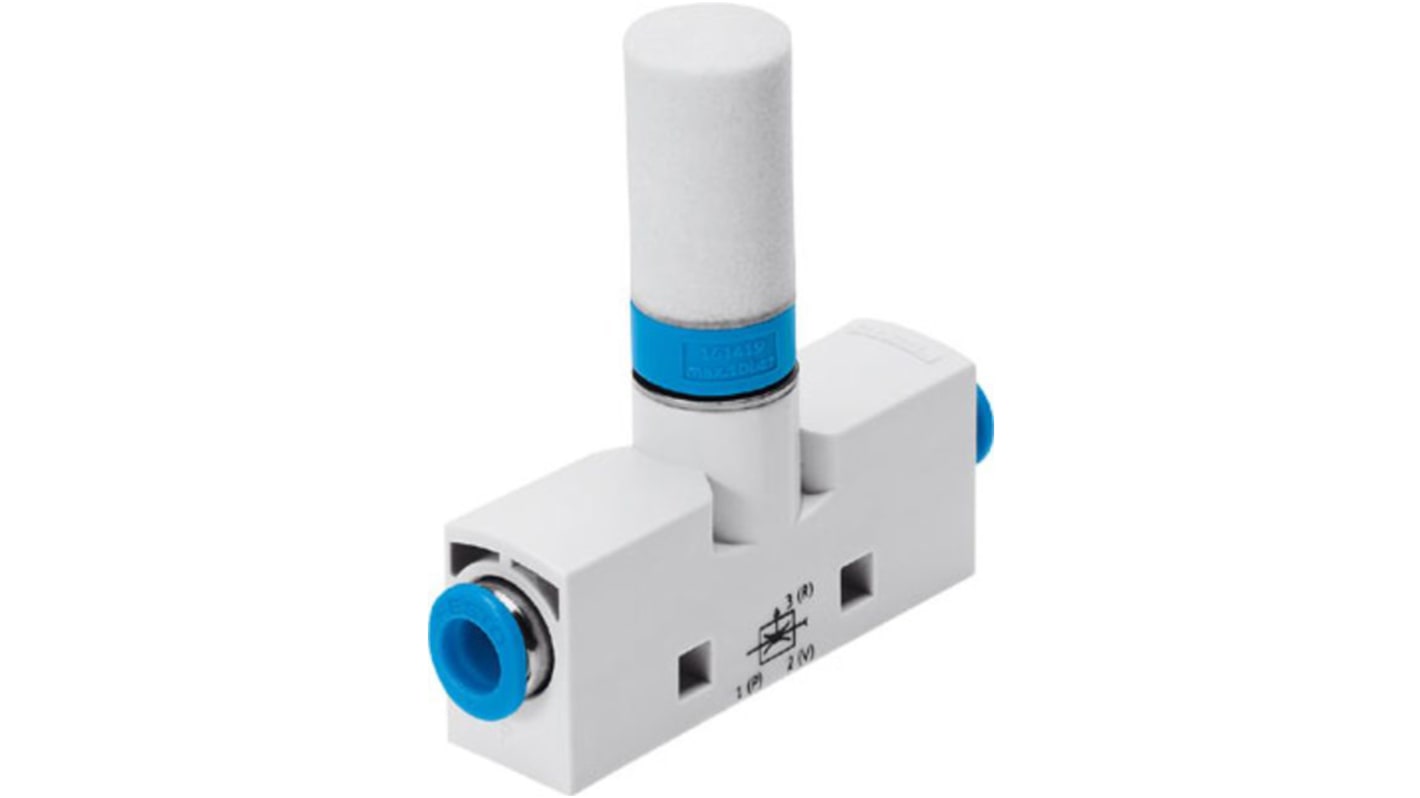 Pompa per vuoto Festo VN-05-N-T3-PQ2-VQ2-RO1, Ø ugello 0.45mm, pressione vuoto max 8bar, aspirazione max 12L/min,