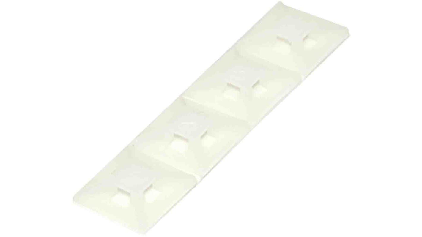 RS PRO Self Adhesive Natural Cable Tie Mount 12.5 mm x 12.5mm, 3.2mm Max. Cable Tie Width