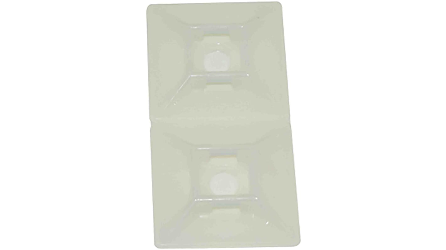 RS PRO Self Adhesive Natural Cable Tie Mount 28.6 mm x 28.6mm, 5.5mm Max. Cable Tie Width