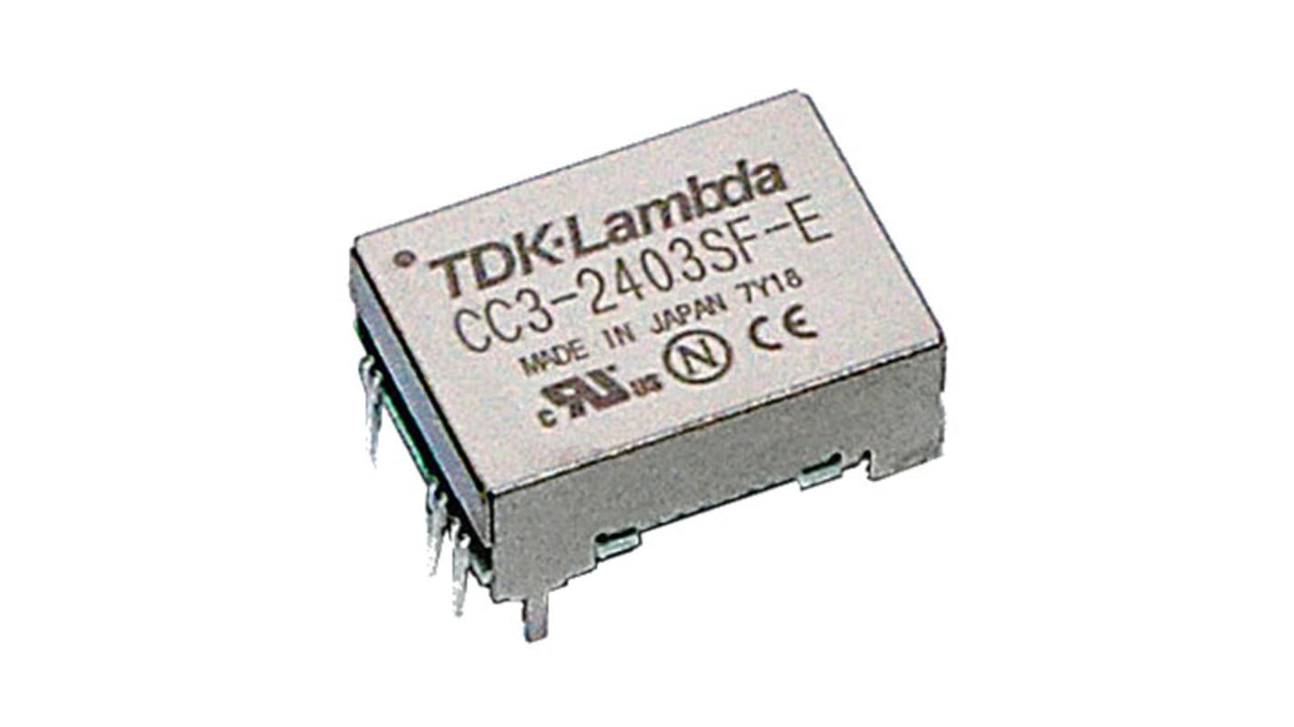 TDKラムダ DC-DCコンバータ Vout：12V dc 4.5 → 9.0 V dc, 3W, CC3-2412DR-E