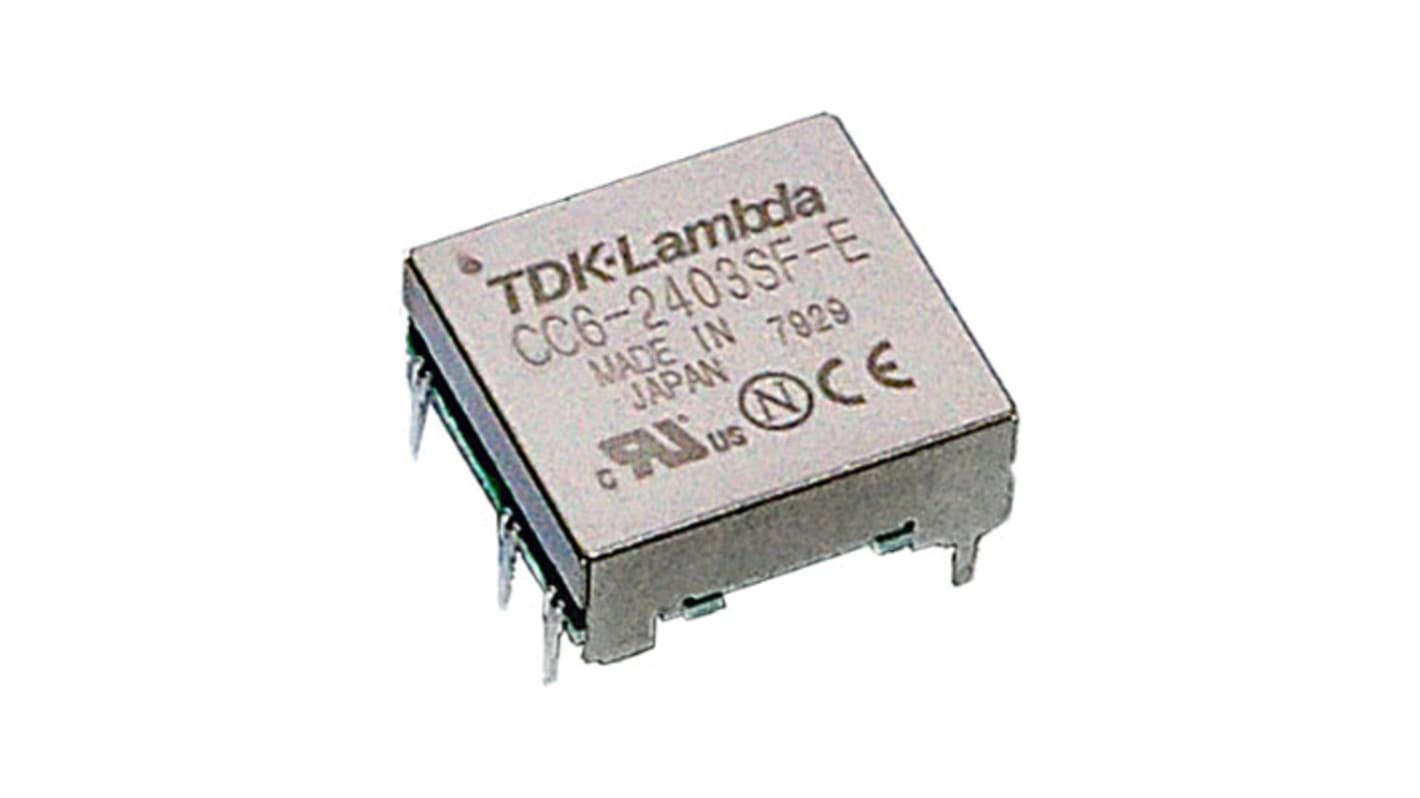 TDK-Lambda CC-E DC-DC Converter, 5V dc/ 1.2A Output, 4.5, 9 V dc Input, 6W, Through Hole, +85°C Max Temp -40°C Min Temp