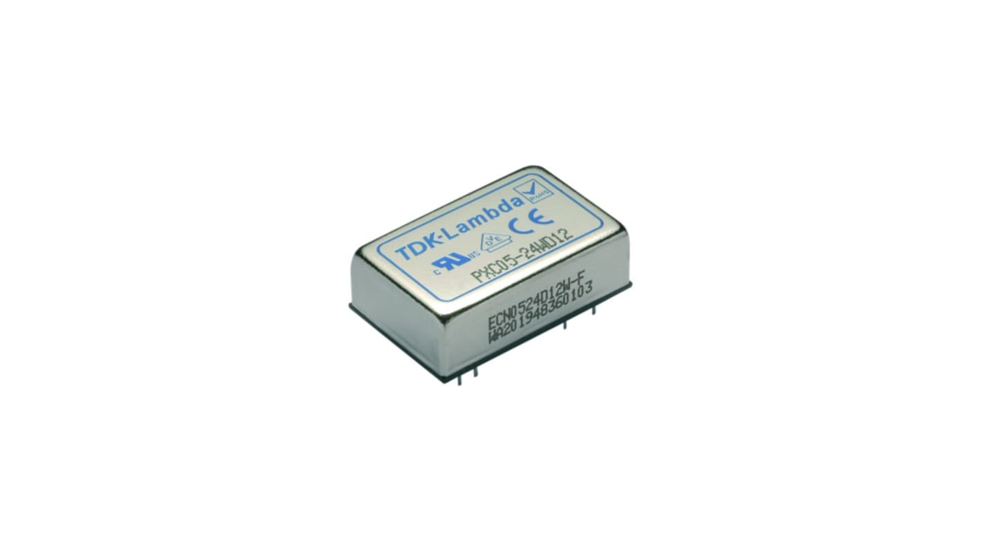 TDK-Lambda PXC05 DC-DC Converter, 12V dc/ 230mA Output, 9, 36 V dc Input, 5.52W, Through Hole, +105°C Max Temp -55°C