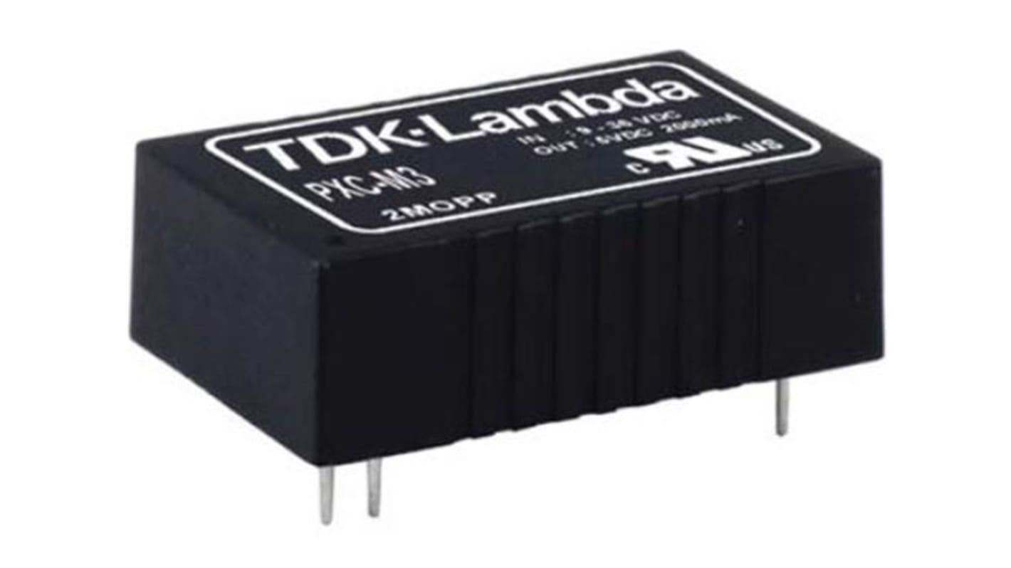 TDK-Lambda PXC-M03 DC-DC Converter, ±15V dc/ 0.1A Output, 9, 36 V dc Input, 3W, PCB Mount, +105°C Max Temp -40°C Min