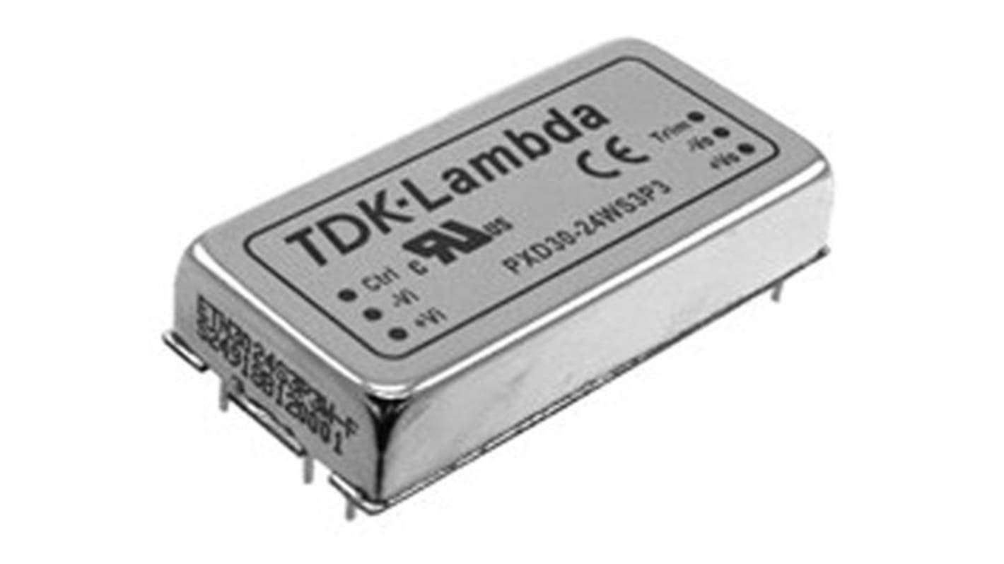 TDK-Lambda PXD DC-DC Converter, ±12V dc/ 0.83A Output, 9, 18 V dc Input, 20W, Through Hole, +105°C Max Temp -55°C Min