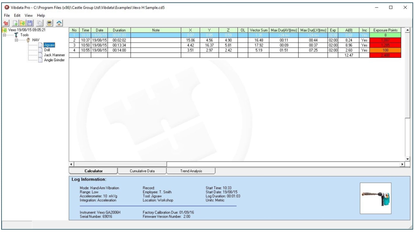 Castle Vibration Meter Software for Use with Castle Vexo H, Vexo S and VibA(8) Vibration Meters