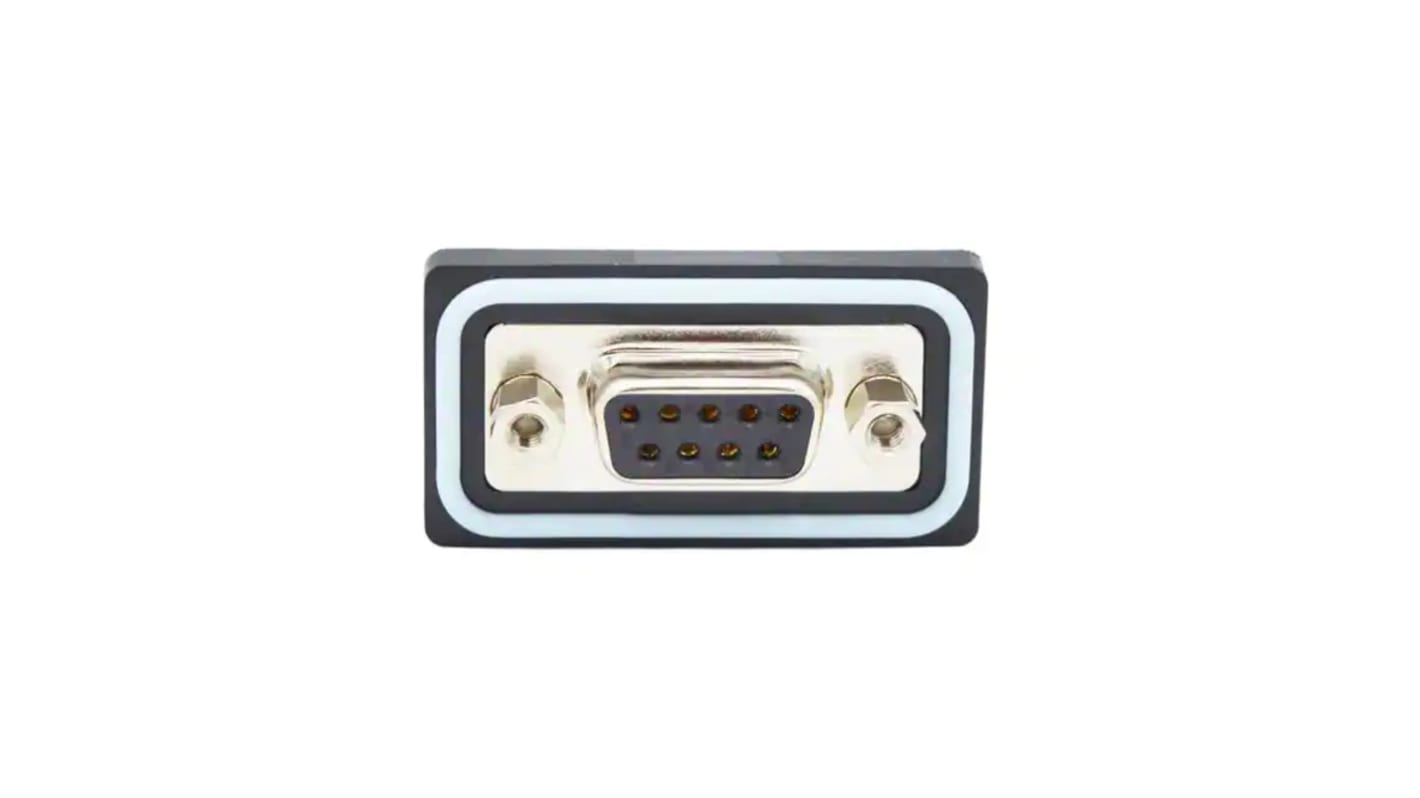 Norcomp D-Sub konnektor til print, fatning, 9-Polet, SDF Serien, 2.74mm benafstand, Vertikal, med 4-40 skruelåse