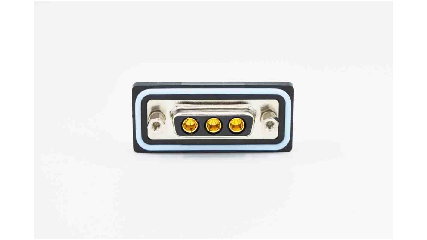 Norcomp CDFS 3 Way Panel Mount Solder D-sub Connector Plug, 2.77mm Pitch, with 4-40 Screw Locks