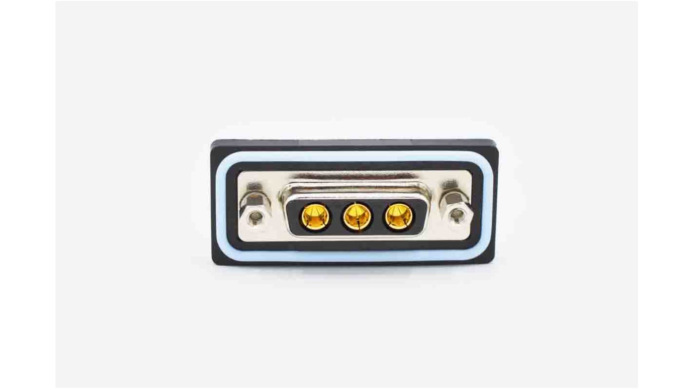 Norcomp CDFS 3 Way Panel Mount Solder D-sub Connector Socket, 2.77mm Pitch, with 4-40 Screw Locks