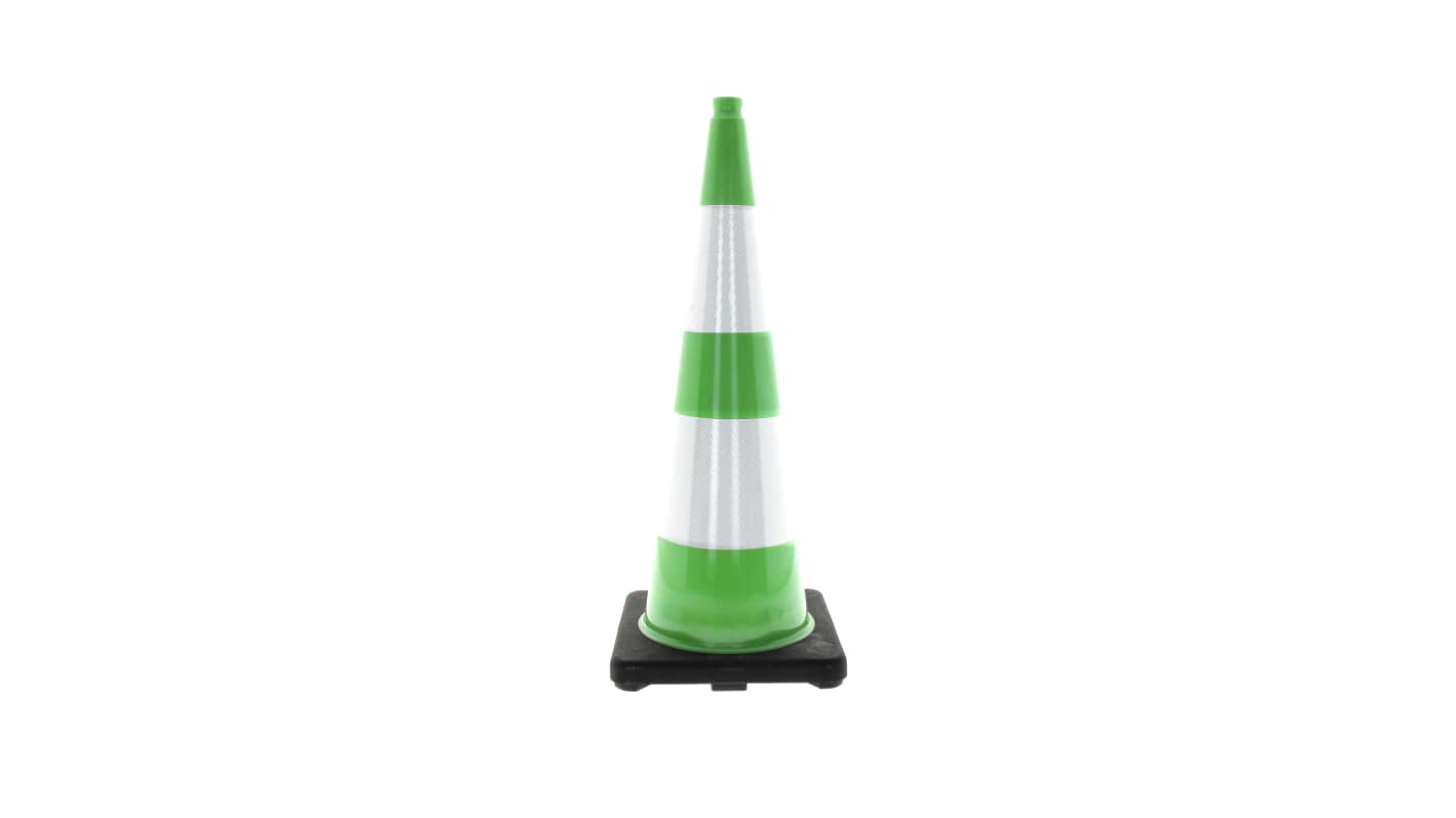 RS PRO Grün PVC Leitkegel, H 90 cm reflektierend mit Gewichtung, Verkehr