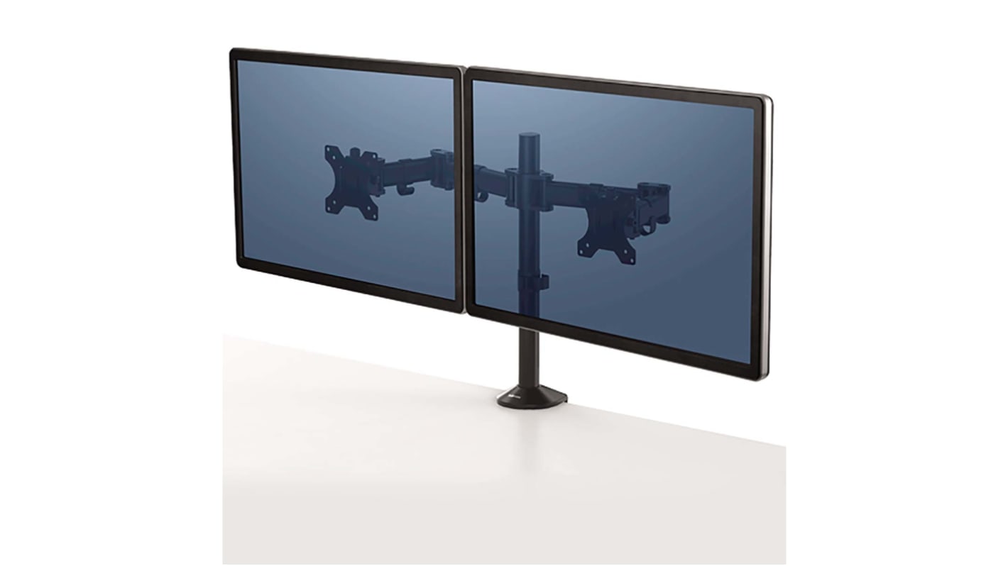 Fellowes Desk Mounting Monitor Arm for 2 x Screen, 30in Screen Size