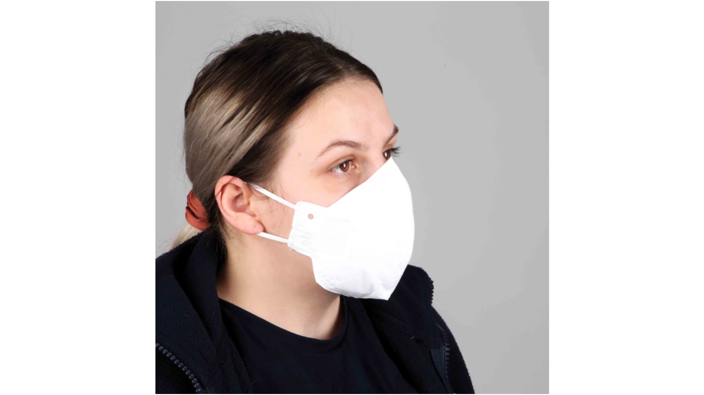 FM1545H Austins White Polypropylene Reusable Face Mask for Sanitary, 150 x 180 mm