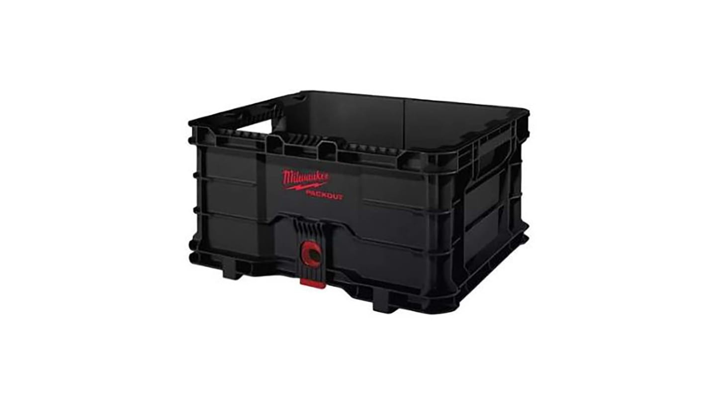 Milwaukee Black Plastic Large Storage Box, 450mm x 250mm x 390mm