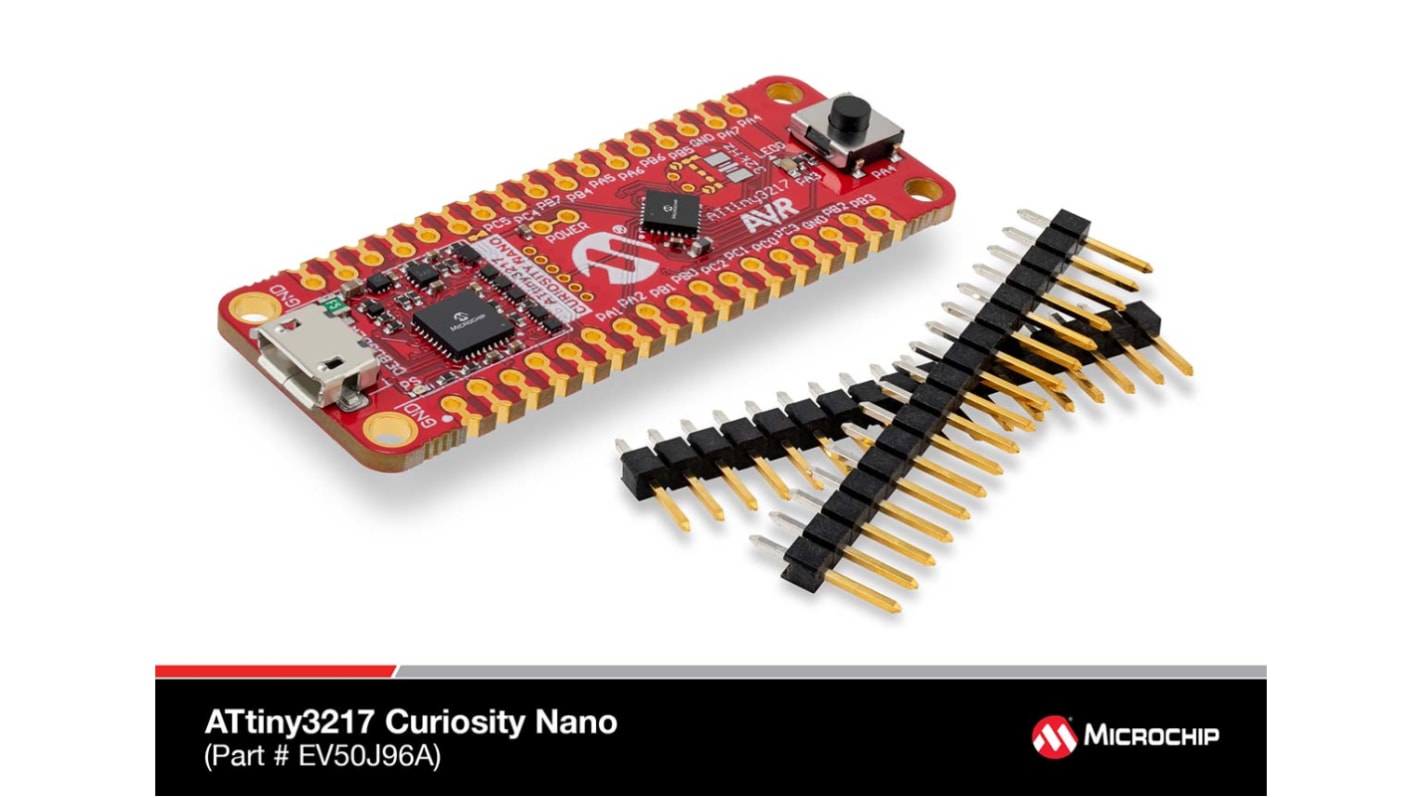 Microchip Attiny评估套件, ATtiny3217 Curiosity Nano Evaluation Kit