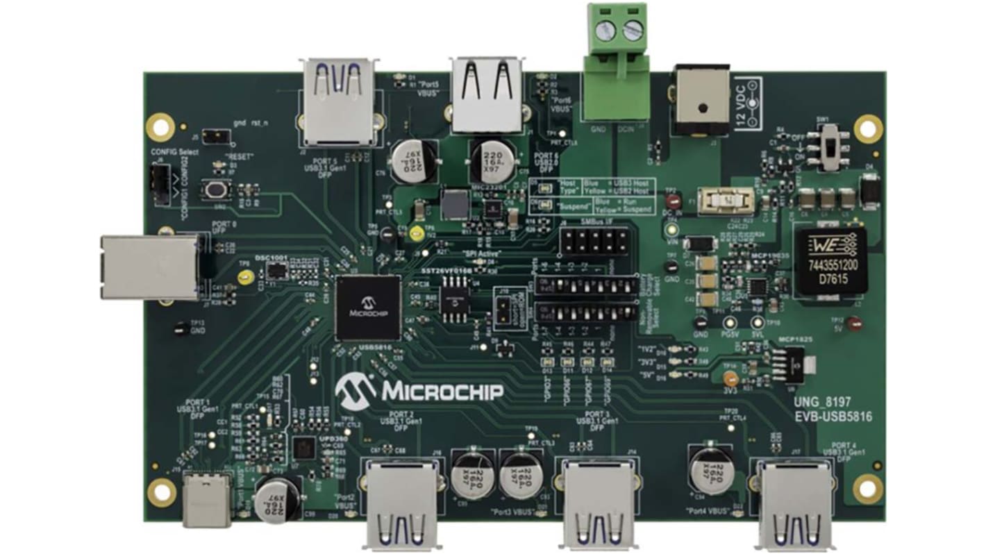 Cuadro de interfaces Microchip EVB-USB5816