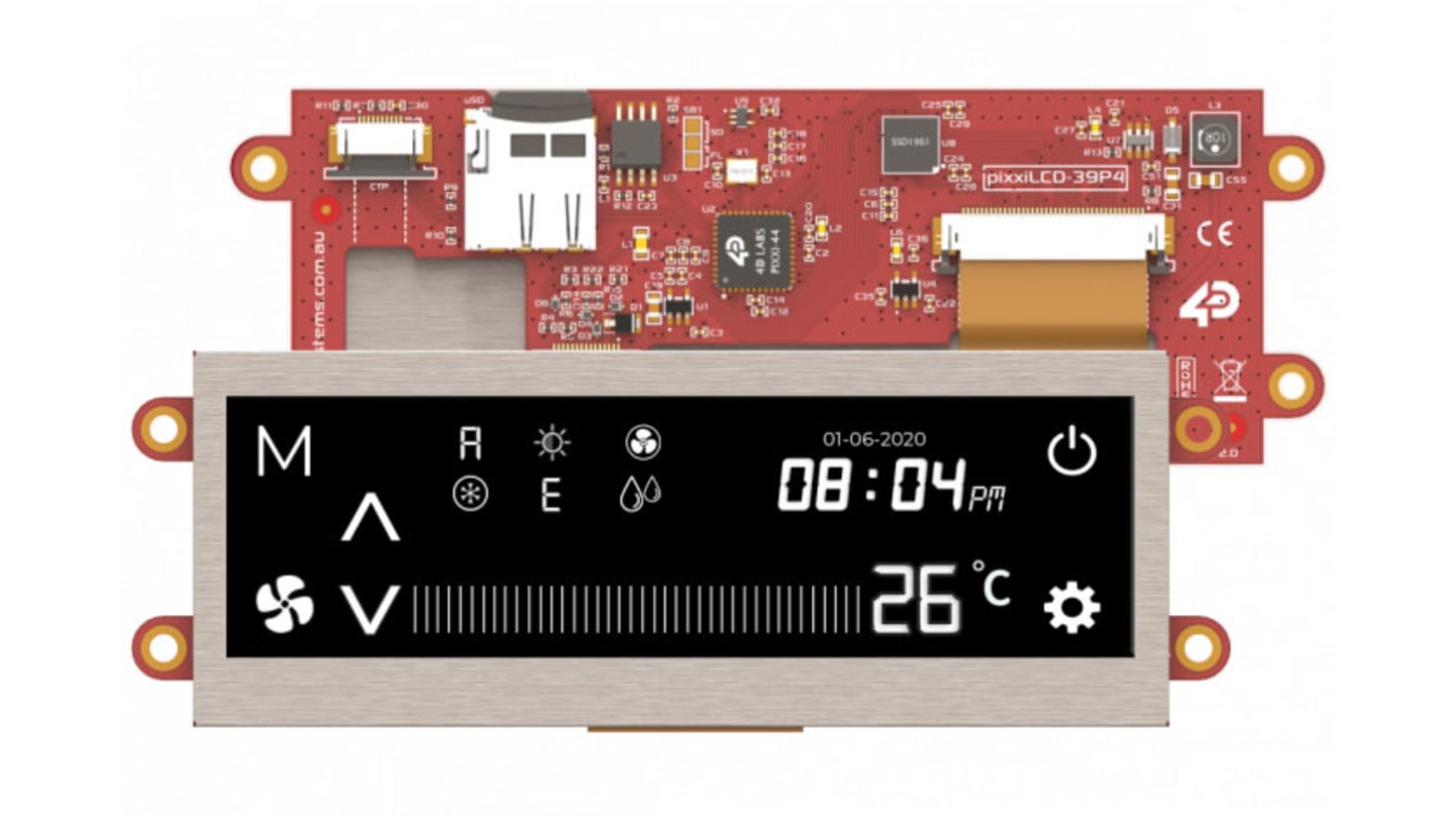 4D Systems pixxiLCD-39P4 TFT LCD Colour Display, 3.9in, 480 x 128pixels