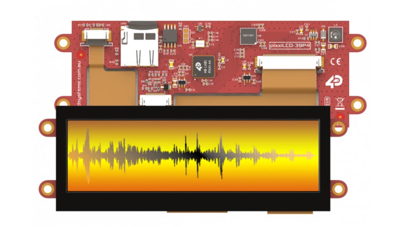 4D Systems pixxiLCD-39P4-CTP TFT LCD Colour Display / Touch Screen, 3.9in, 480 x 128pixels