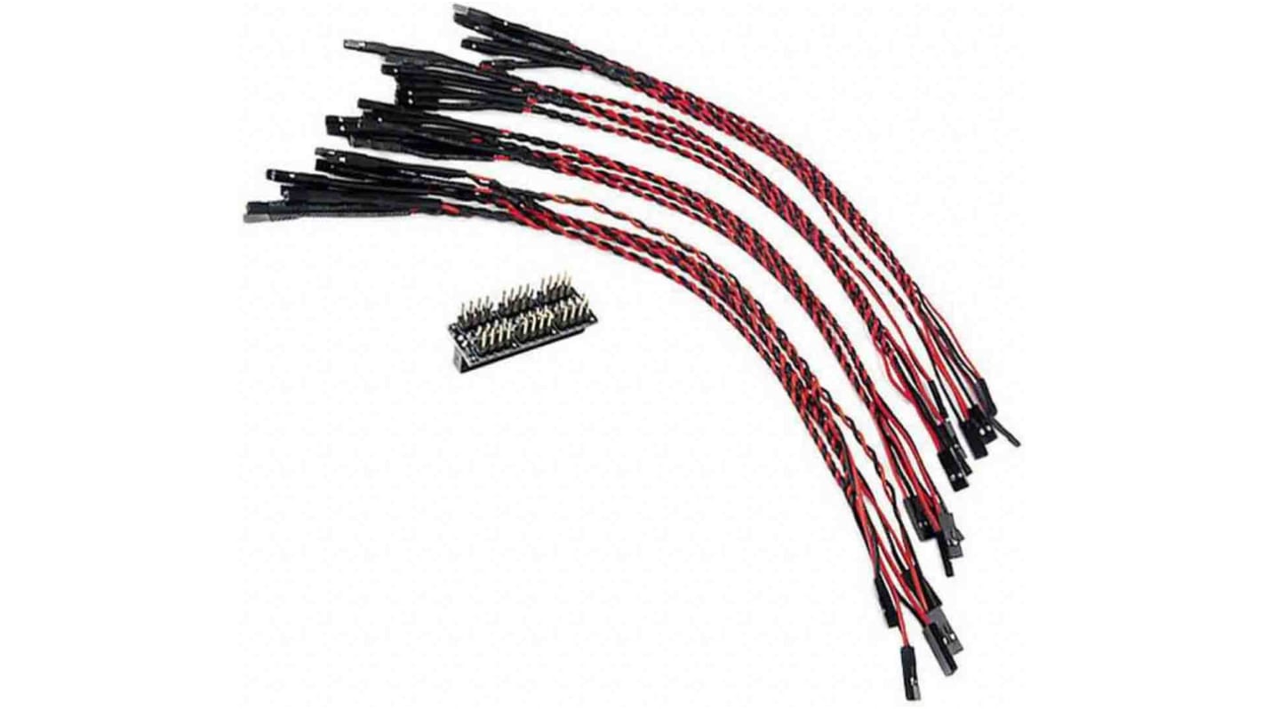 410-349, 200mm Twisted & Insulated Breadboard Jumper Wire in Black, Red