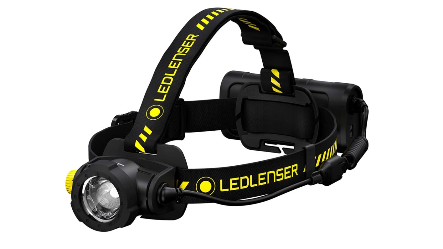 Linterna frontal LEDLENSER H15R WORK, 2500 lm, alcance 250 m, recargable, batería 2 x Li-Ion 3,7 V