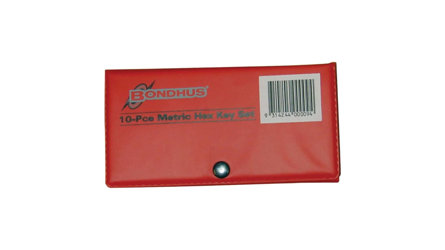 Bondhus 10 piece L Shape Metric Hex Key Set, 1.3 → 10 mm