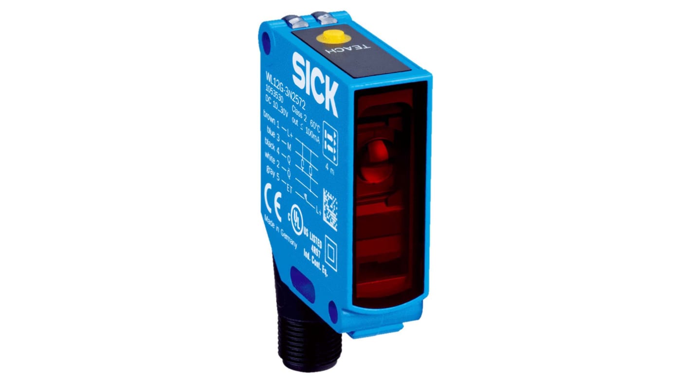 Rs-Online Sensore fotoelettrico Rettangolare SICK a retroriflessione rilevamento 4 m uscita PNP