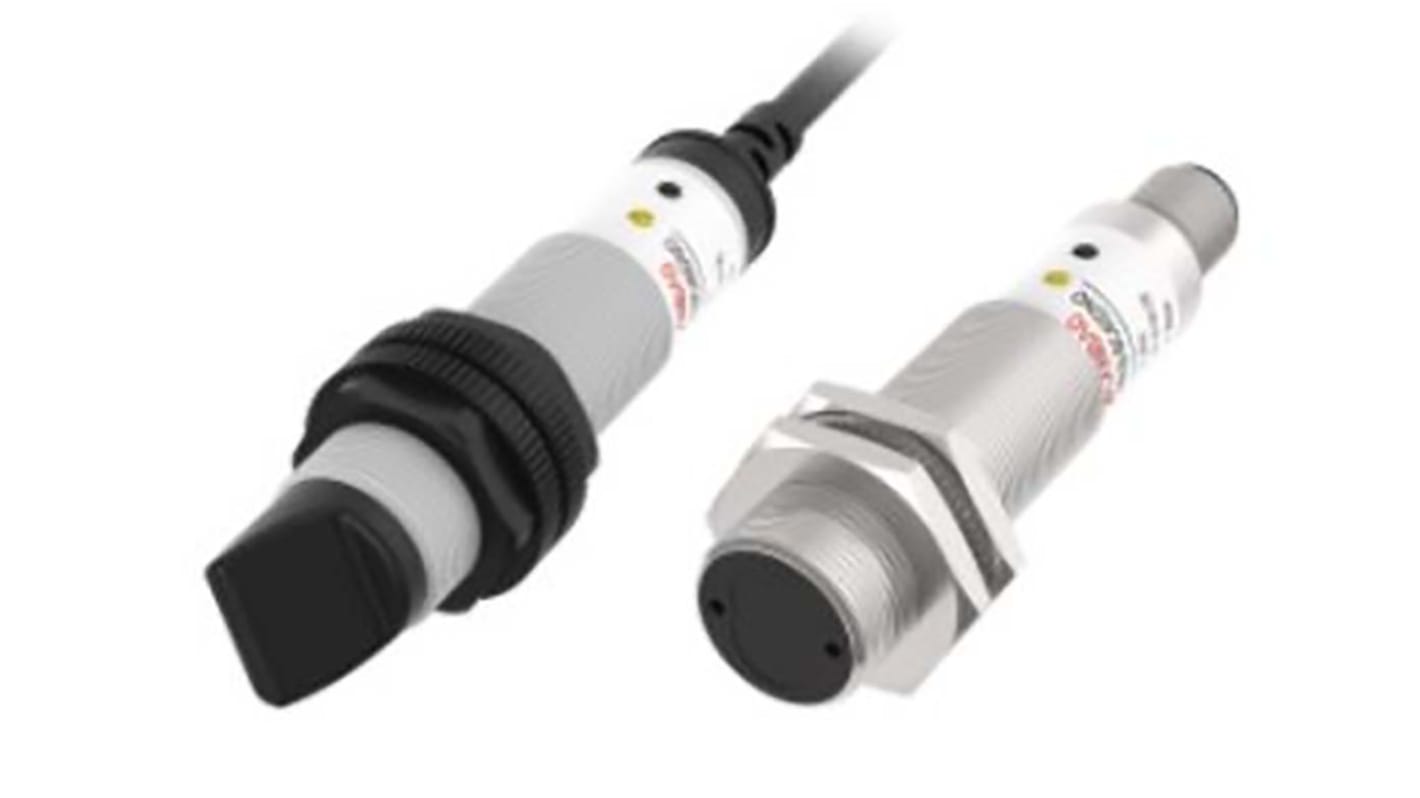 RS PRO zylindrisch Optischer Sensor, Diffuse Reflexion, Bereich 0,4 m, PNP NO+NC Ausgang, M12-Steckverbinder,