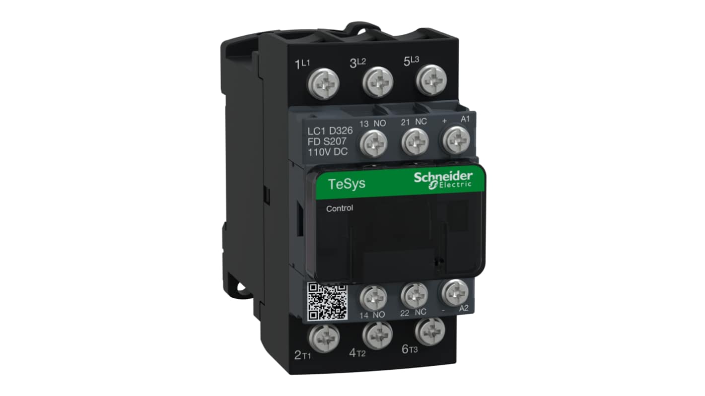 Stycznik 110 V DC Schneider Electric styki: 3 18,5 kW 32 A 3NO LC1D326FDS207