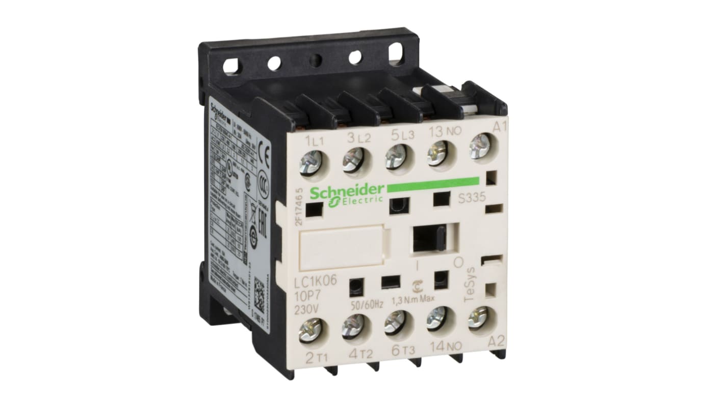 Schneider Electric Control Relay 3NO + 1NC, 10 A Contact Rating, 230 Vac, TeSys K
