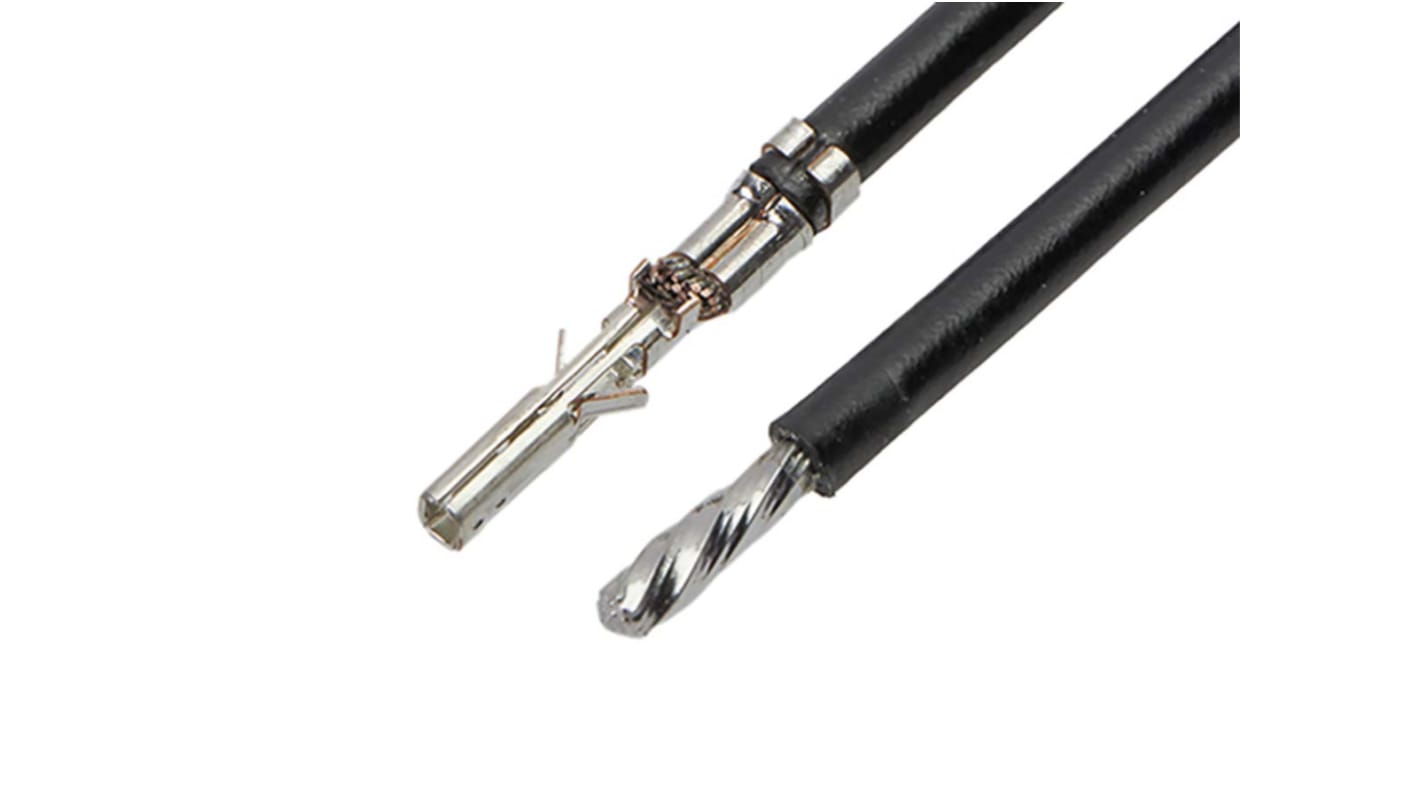 Molex Female Micro-Fit 3.0 to Unterminated Crimped Wire, 225mm, 22AWG, Black