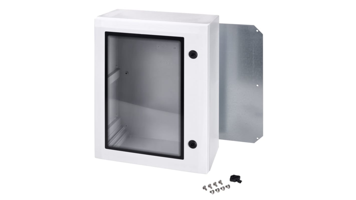 Fibox Polycarbonat Wandgehäuse Graphitgrau, Hellgrau IP65, HxBxT 700 mm x 500 mm x 300mm