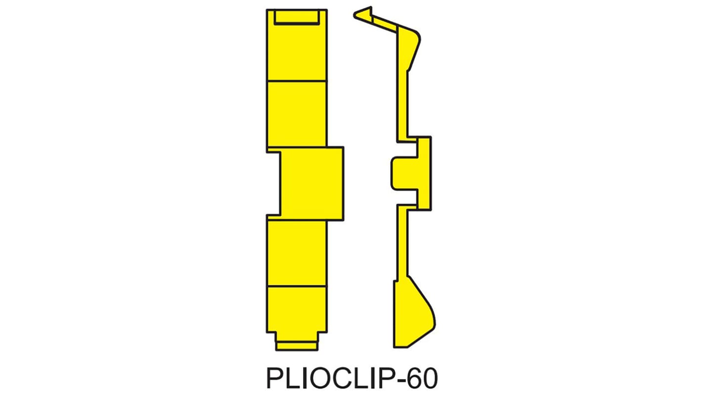 JLP PLIO®-CLIP Clip On Cable Markers, Yellow, Pre-printed "A → M, Earth, Live, Plain", 3.6 → 6mm Cable,