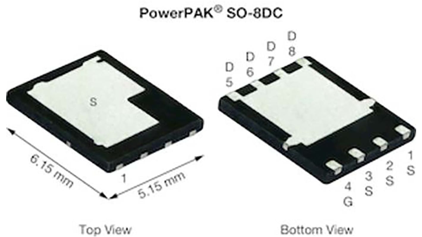 N-Channel MOSFET, 81 A, 100 V, 8-Pin PowerPAK SO-8DC Vishay SiDR104ADP-T1-RE3