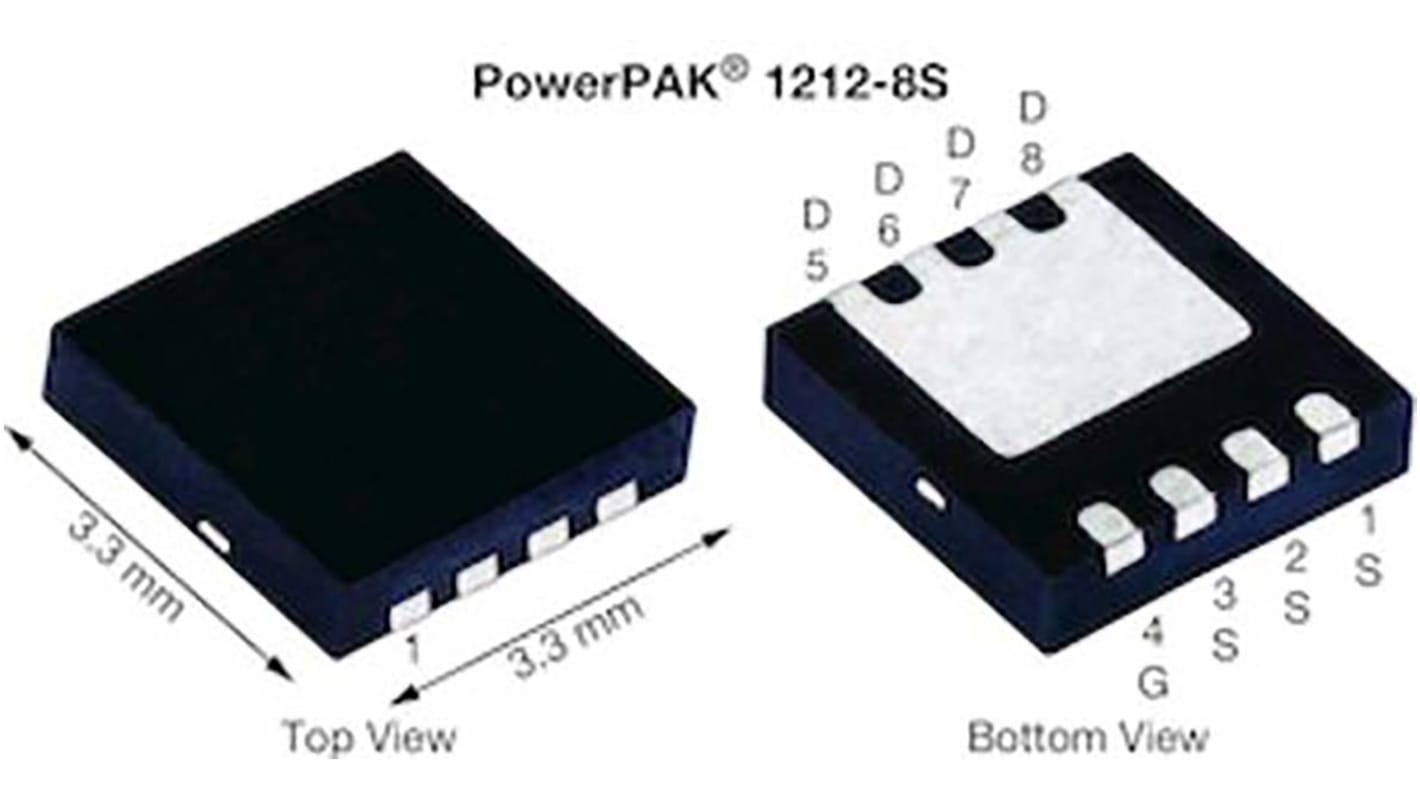 Vishay SiSS80DN N-Channel MOSFET, 169 A, 20 V, 8-Pin PowerPAK 1212-8S SISS80DN-T1-GE3