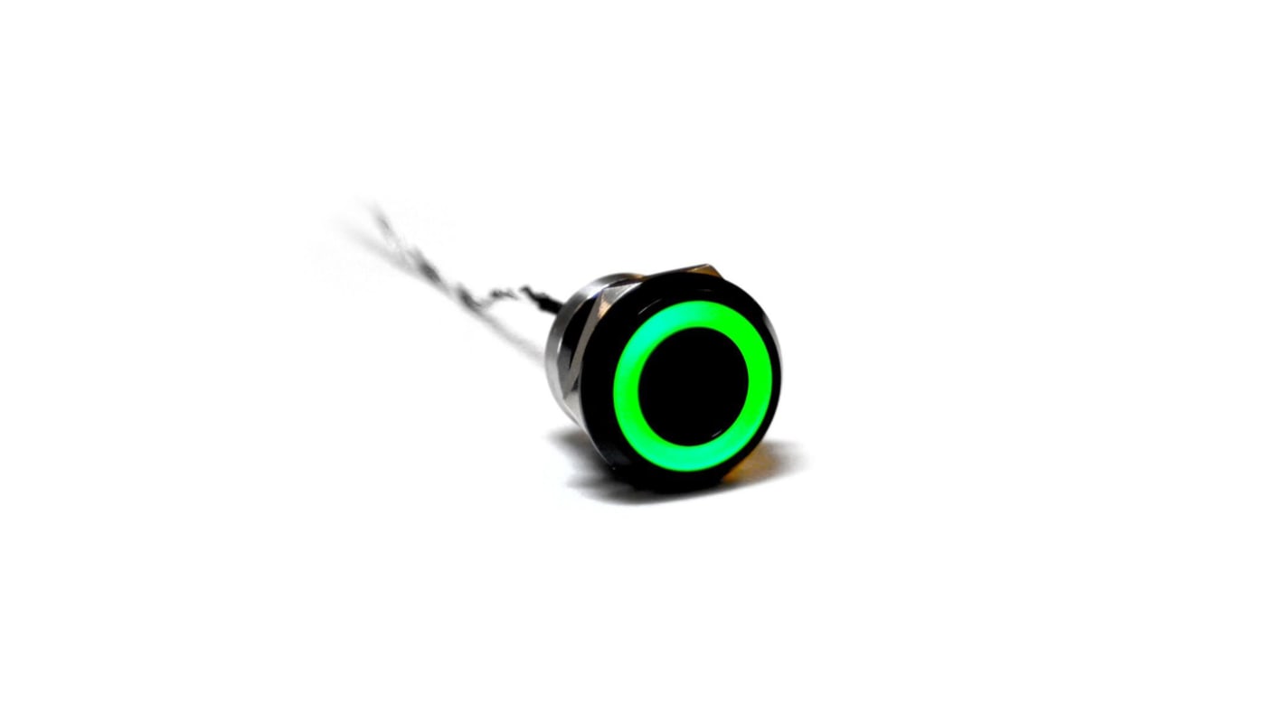 Bulgin Capacitive Switch Latching NO,Illuminated, Green, Red, IP68, IP69K Black Anodised