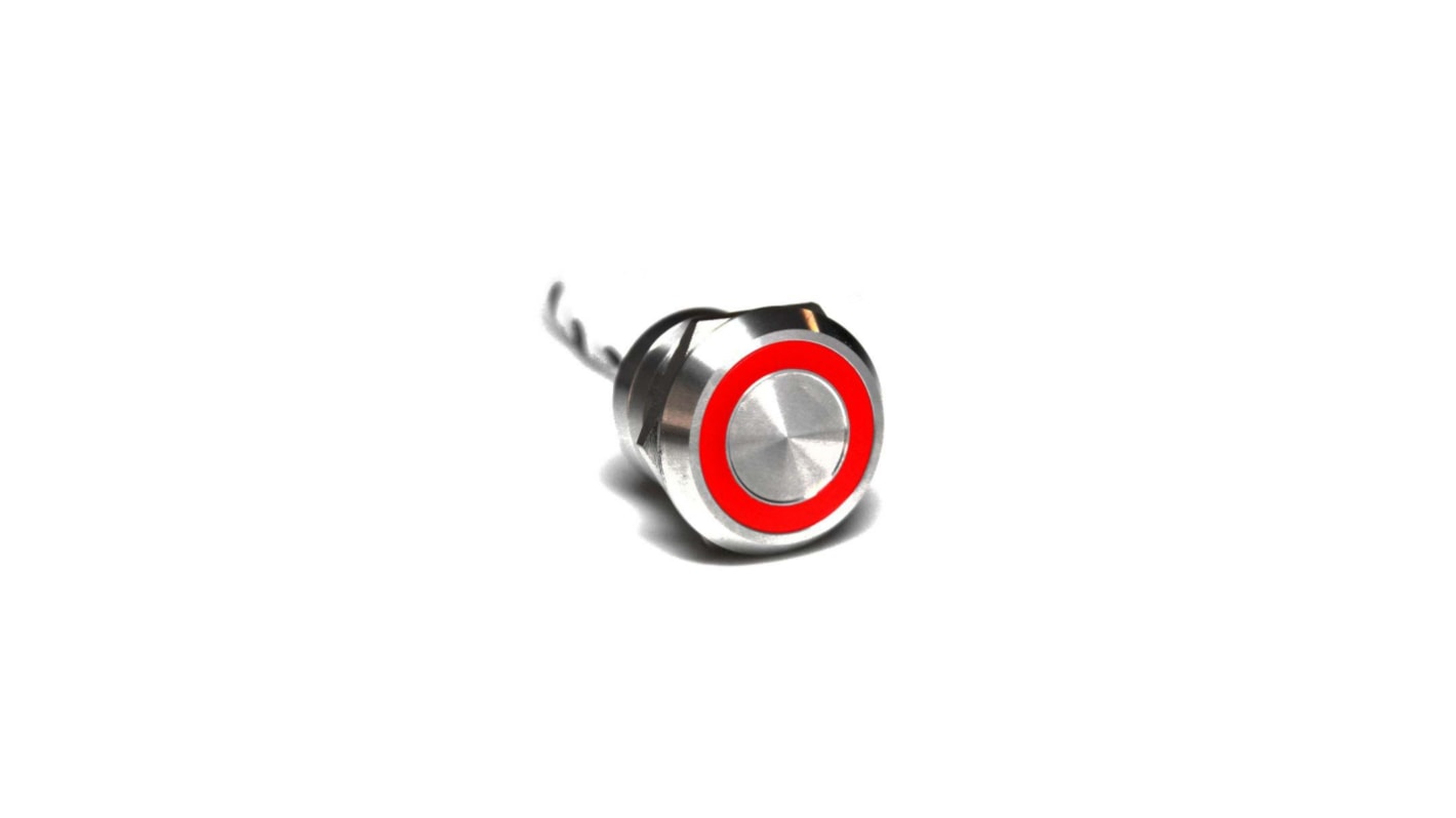 Interruttore capacitivo Momentaneo NC, 500mA, 24V cc LED  LED Verde, Rosso, IP68, IP69K