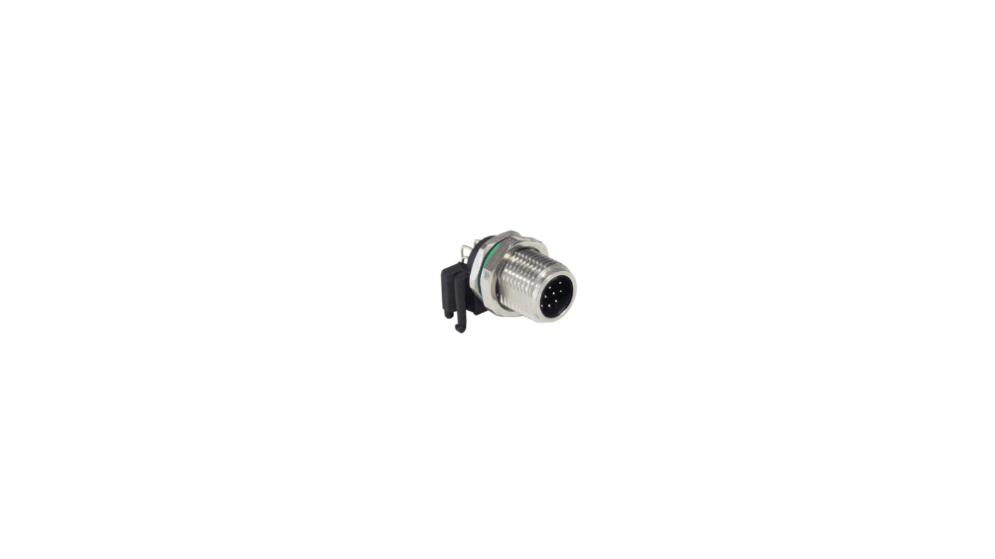 Bulgin Circular Connector, 12 Contacts, Panel Mount, M12 Connector, Socket, Male, IP67, Buccaneer M12 Series