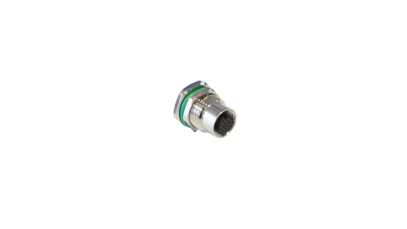 Conector circular Bulgin hembra serie Buccaneer M12 de 17 vías hembra, Montaje en Panel, IP67