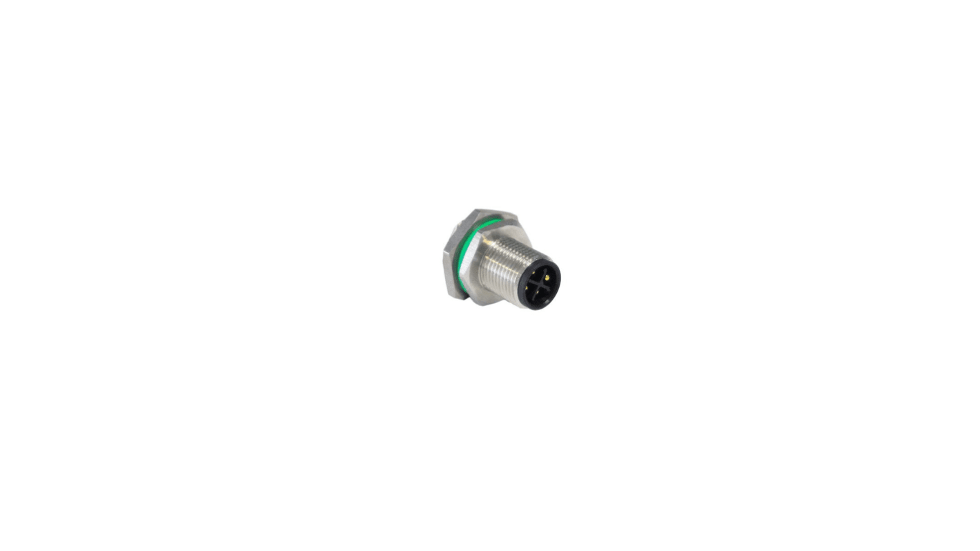 Bulgin Circular Connector, 17 Contacts, Panel Mount, M12 Connector, Plug, Male, IP67, Buccaneer M12 Series