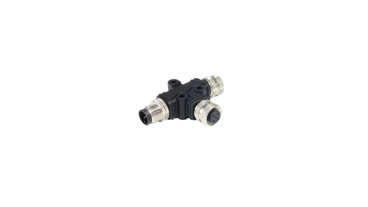 Adaptateur pour connecteur cylindrique T Bulgin M12 femelle 5 broches M12 mâle 5 broches