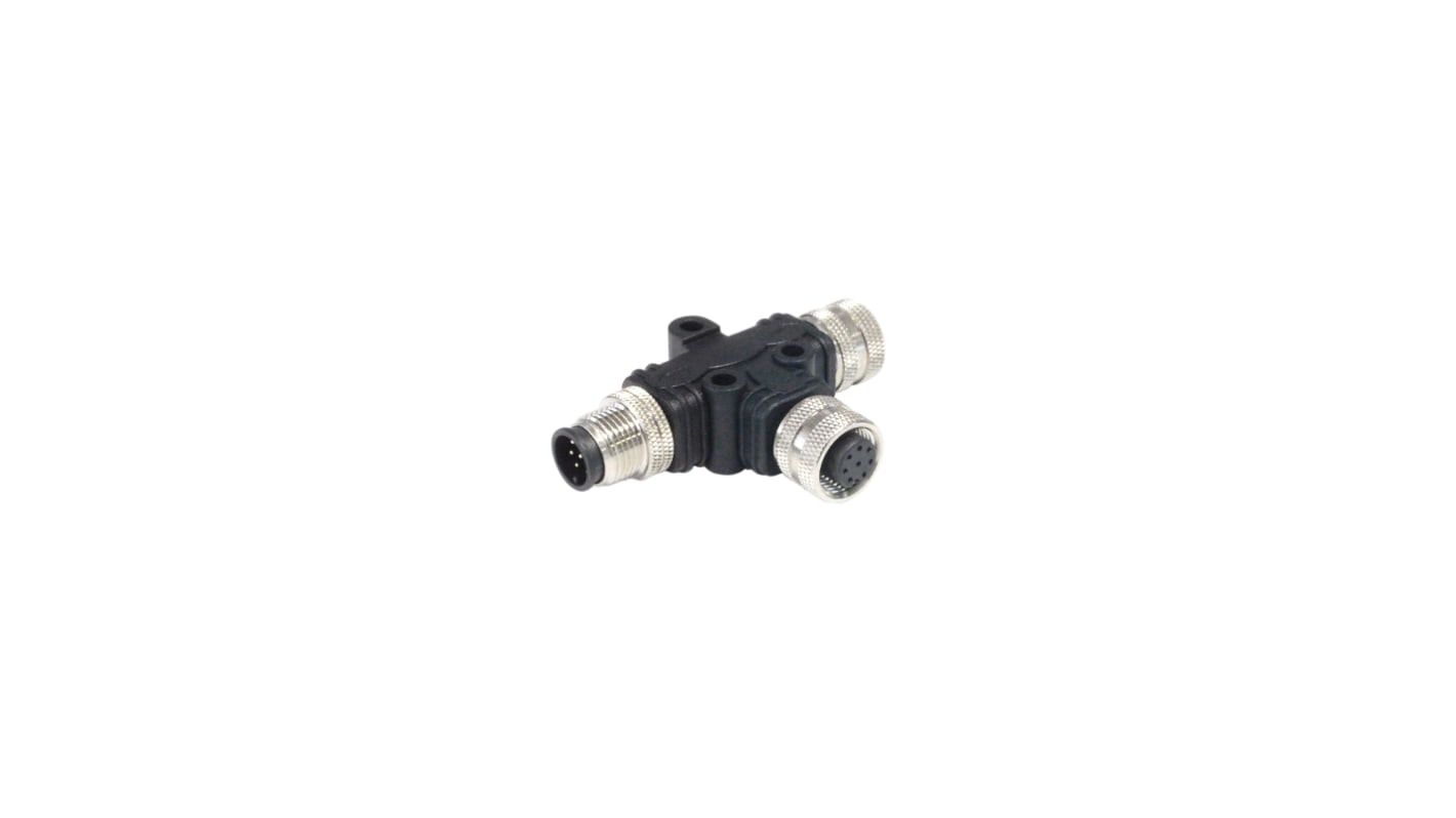 Bulgin Tee M12 Socket to 8 Pole M12 Plug Adapter