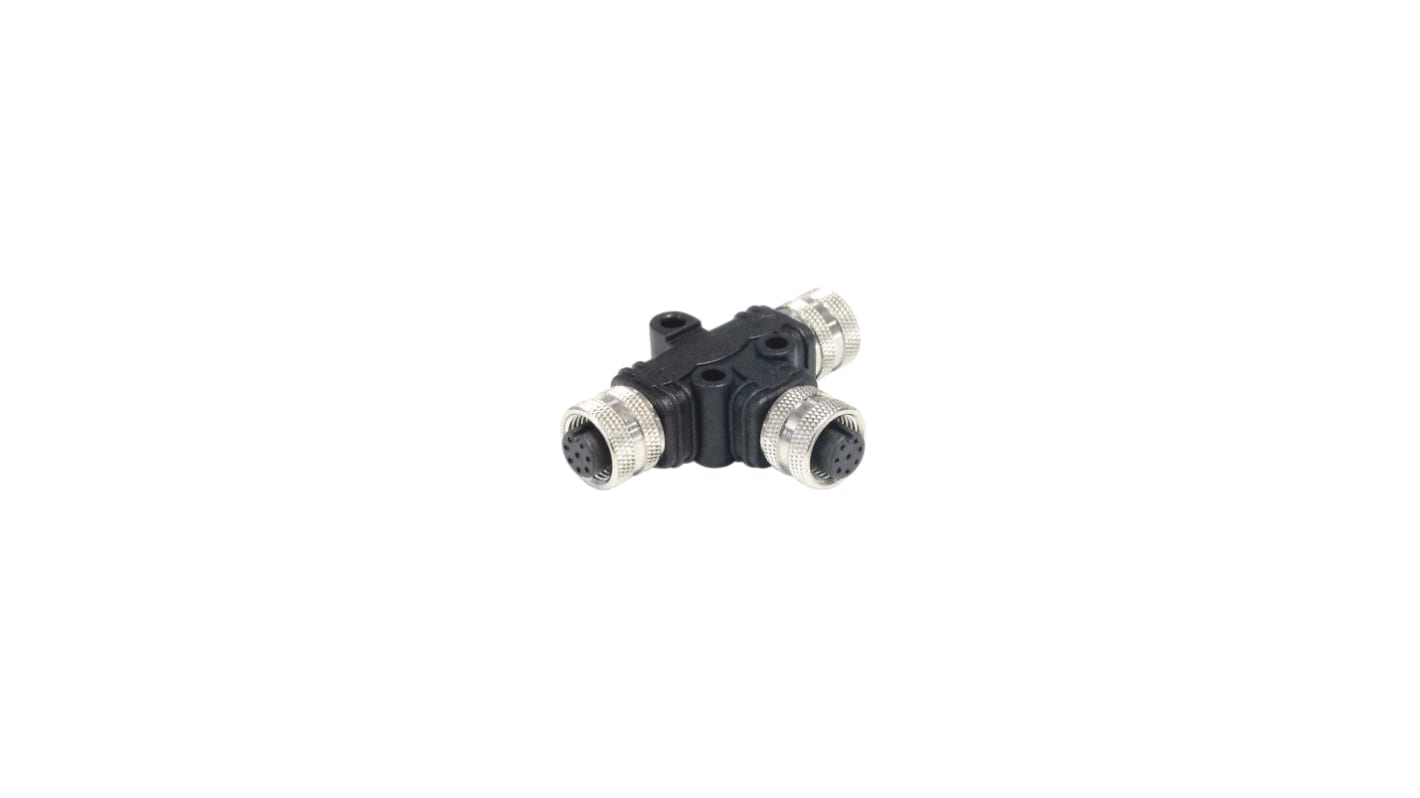 Adaptateur pour connecteur cylindrique T Bulgin M12 femelle à 8 broches