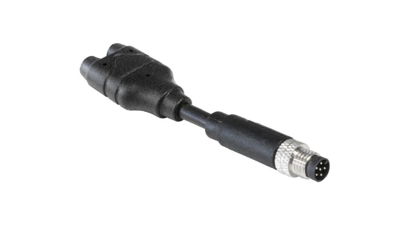 Bulgin Rundsteckverbinder Adapter, Male-polig, Stecker, M8, 1 Ports, 6-polig / Stecker