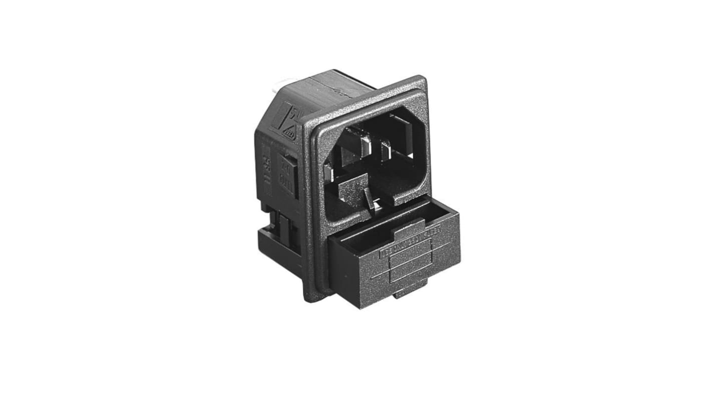 Conector IEC macho Bulgin, , Encaje a Presión, 250 V, 10A de 5 x 20mm