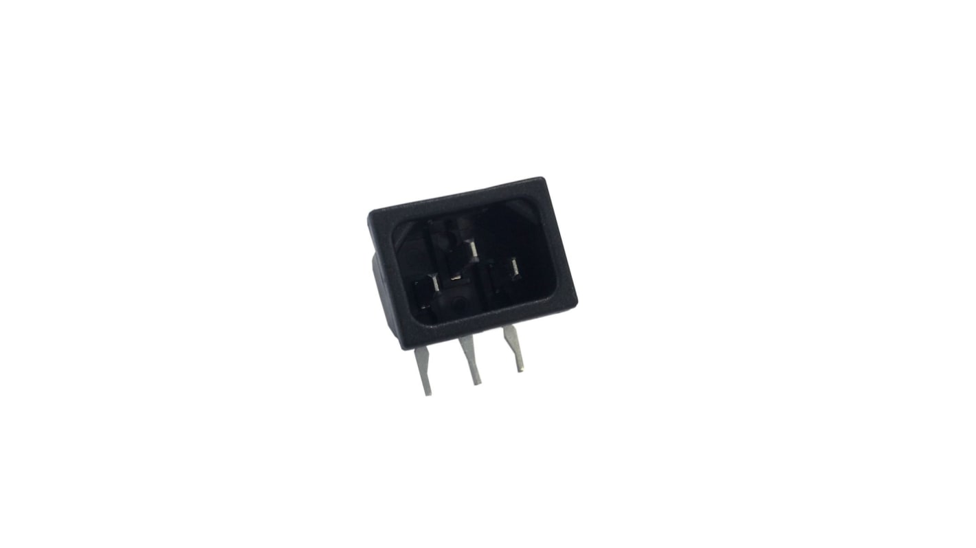 Bulgin Snap-In IEC Connector Male, 10A, 250 V