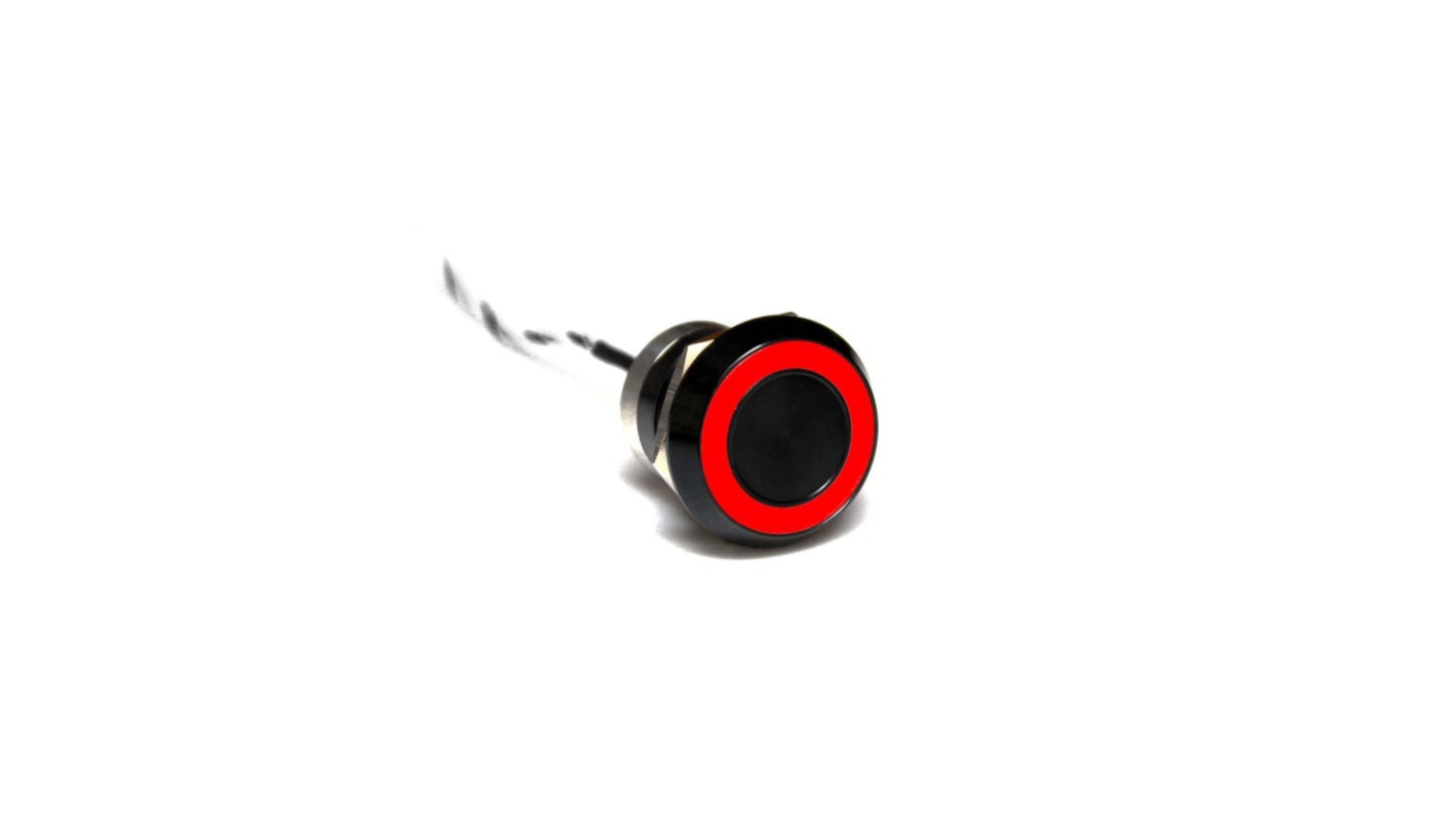 Bulgin Capacitive Switch Latching NC,Illuminated, Green, Red, IP68, IP69K Black Anodised