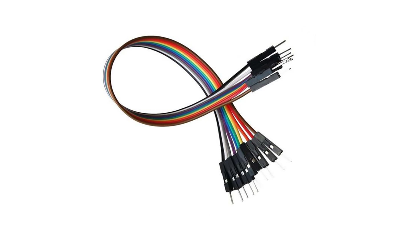 Cable Conector para Placas de Prueba Kitronik 4110, 200mm, Jumper Wire, Negro, Azul, Rojo, Blanco, Amarillo