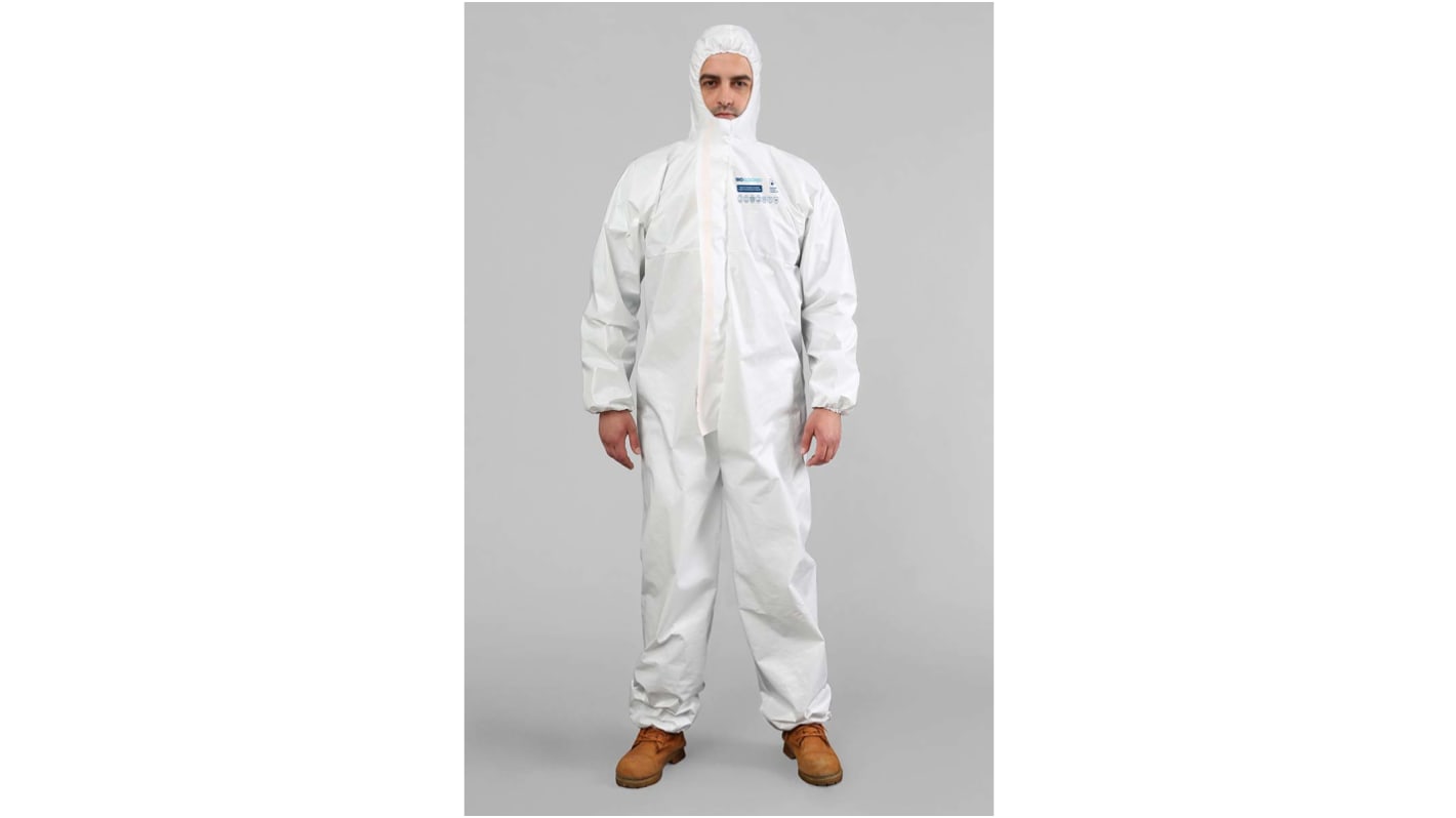 BioBlocked White Coverall, M