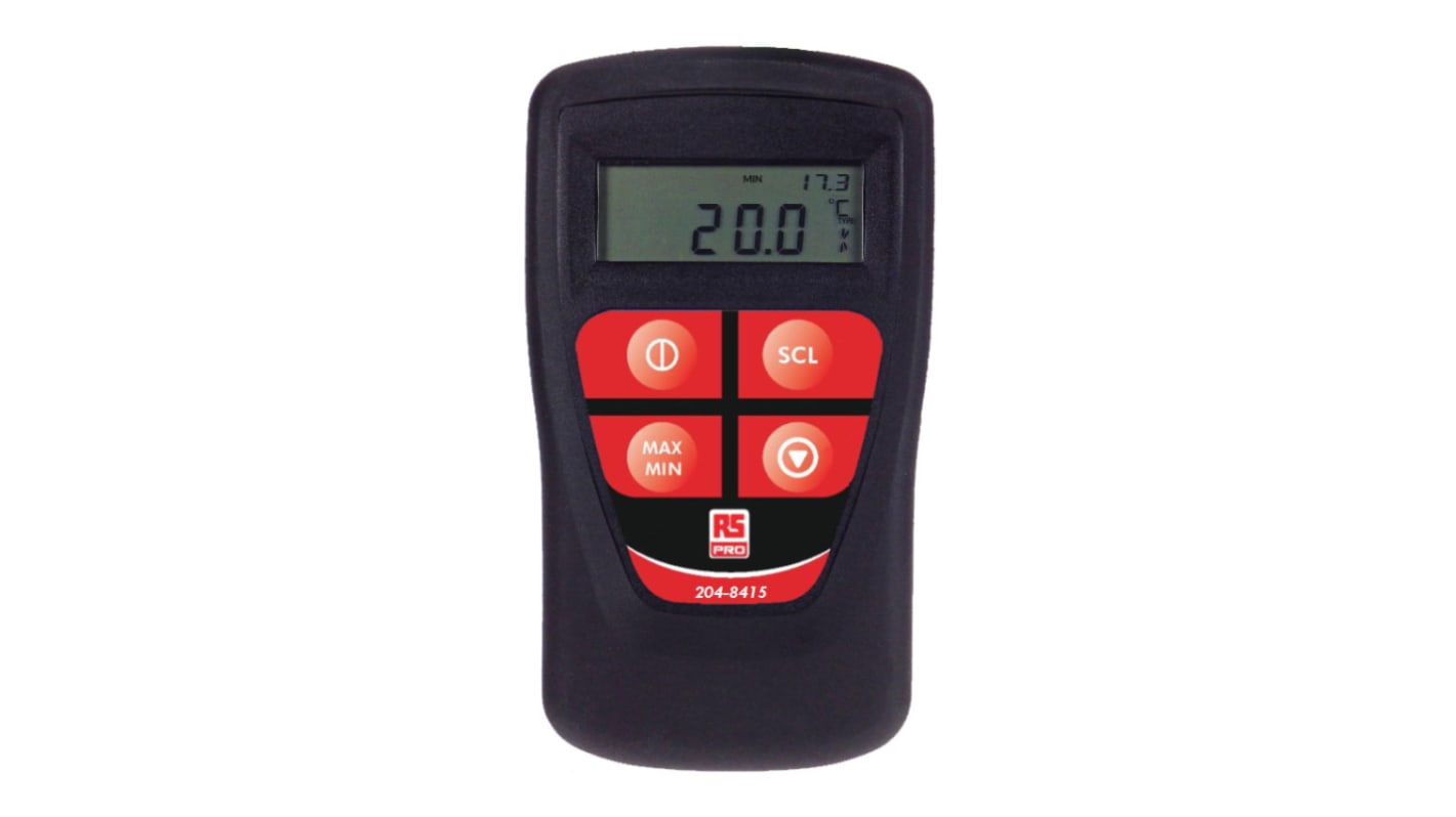 RS PRO Thermocouple Digital Thermometer for HVAC, Industrial Use, E, J, K, N, R, S, T Probe, 1 Input(s), +1372°C Max,